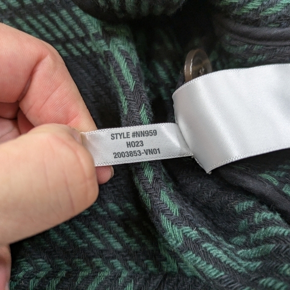 Madewell Jacket Women's XL Green Plaid Flannel Boxy Button Up Shirt Heavy - Picture 8 of 9